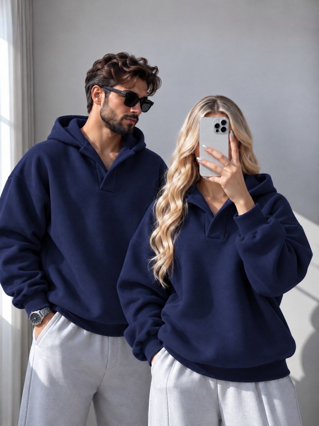 تصویر  هودی کاپلیِ نرم  یقه بلیطی