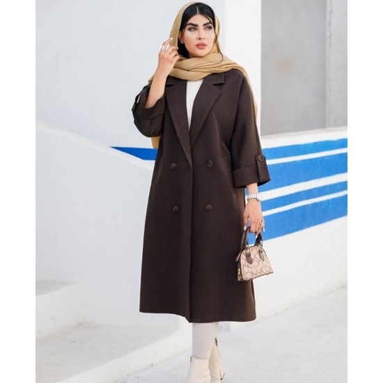 تصویر  مانتو بلند پاییزه هرمس آرنیکا